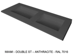 Plan vasque Design, sur mesure, Largeur 120 à 200 cm x Profondeur 40 à 60 cm, résine minérale de couleurs ACRYSTONE® Finition lisse, Livraison Offerte et Rapide.